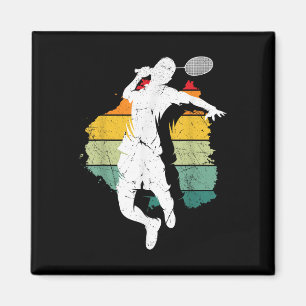 Aimant Joueur de badminton Rétro Équipe de badminton Vola