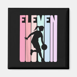 Aimant Joueur de basketball rétro 11e anniversaire 11 ans