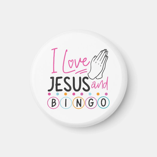 Aimant Joueur de Bingo Jésus Foi Chrétien J'aime Jésus Un (Devant)