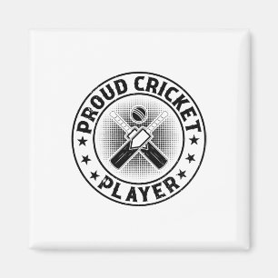 Aimant Joueur de cricket fier - Joueur de cricket joueur