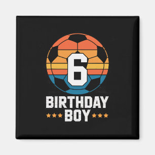 Aimant Joueur de football de 6 ans 6ème anniversaire pour