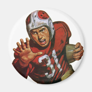 Aimant Joueur de football sportif vintage tournant en arr