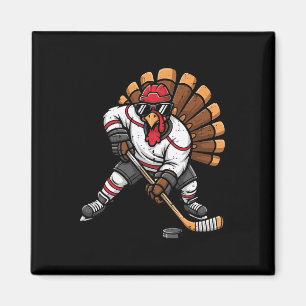 Aimant Joueur de hockey sur glace de Thanksgiving Dinde H