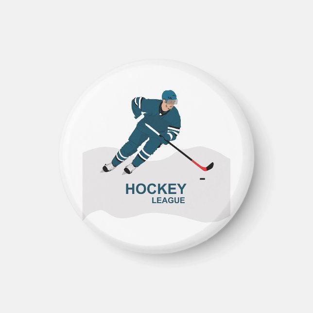 Aimant Joueur de hockey sur glace en action (Devant)