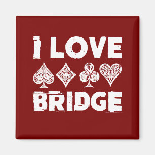 Aimant Joueur de jeu de cartes de bridge que j'aime