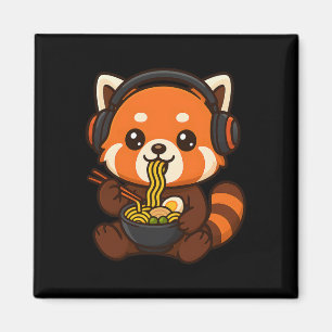 Aimant Joueur de Red Panda Gaming mangeant du Ramen
