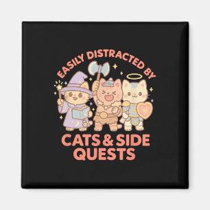 Aimant Joueur de Rpg Chats Nerds Quête Accessoire Distrai