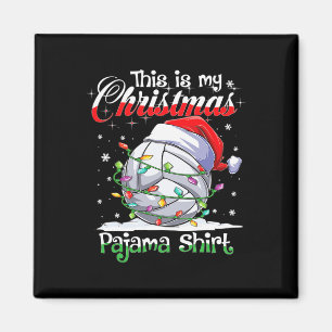 Aimant Joueur de volley-ball Noël Pajama Xmas