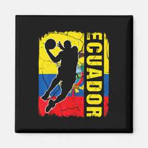 Aimant Joueur équatorien Bysketbyll Équateur Drapeau Bysk