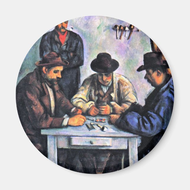 Aimant Joueurs De Cartes Par Paul Cézanne (Meilleure Qual (Devant)