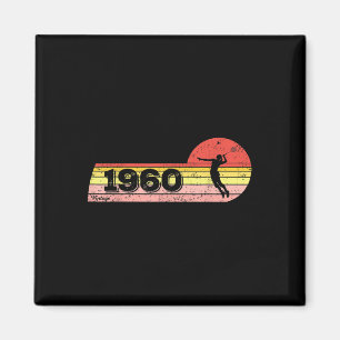 Aimant Joueuse de badminton Née en 1960 Anniversaire Vint