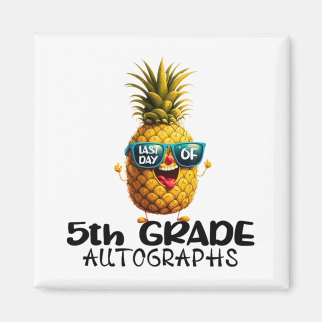 Aimant Jour de 5e année Autographe Graduation Garçons Fil (Devant)