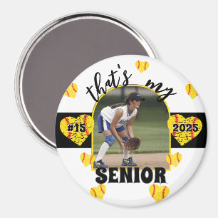 Aimant Jour de jeu personnalisé Joueur de softball senior