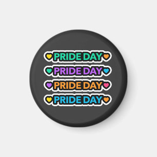 Aimant Jour de la fierté. LGBT+Pride. Coeur arc-en-ciel. 