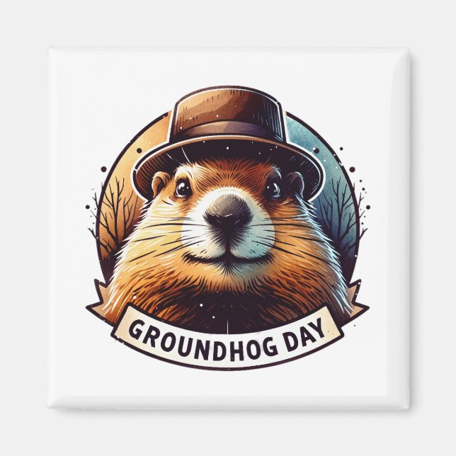 Aimant Jour de la marmotte, jour de la marmotte (Devant)