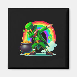 Aimant Jour de la Saint Patrick Dabbing Leprechaun Garçon