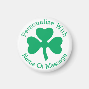 Aimant JOUR DE LA SAINT PATRICK Shamrock PERSONNALISÉ