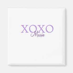 Aimant Jour de la Saint Valentin Xoxo ajouter nom pastel