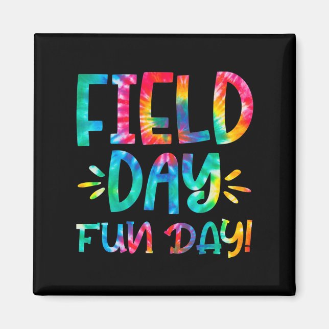Aimant Jour de l'école Fun Tie Dye Field Day 2022 Teache (Devant)