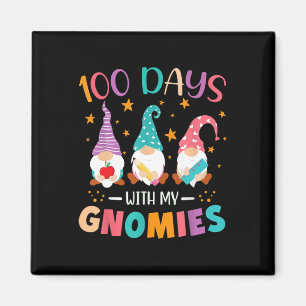 Aimant Jour De L'École Gnome Enseignants Étudiants 100 Jo