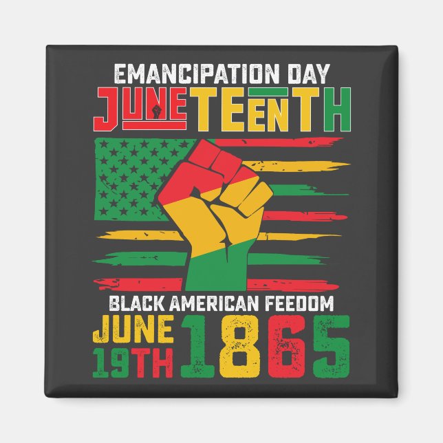 Aimant Jour de l'Émancipation du 11 juin Liberté noire-am (Devant)