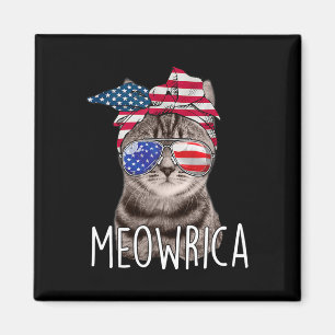 Aimant Jour de l'Indépendance de Juillet Meowrica meowric