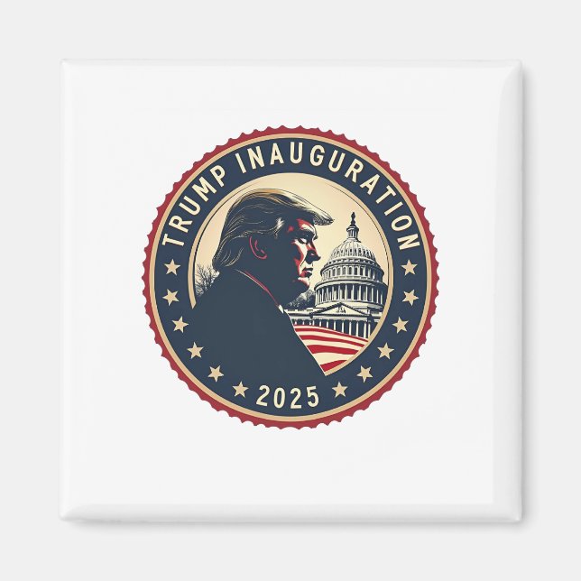 Aimant Jour de l'investiture de Trump 2025 Fier Maga (Devant)