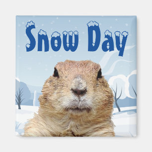 Aimant Jour de neige de la marmotte