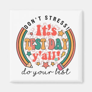 Aimant Jour De Test Yall Funny Test Day Pour Les Étudiant