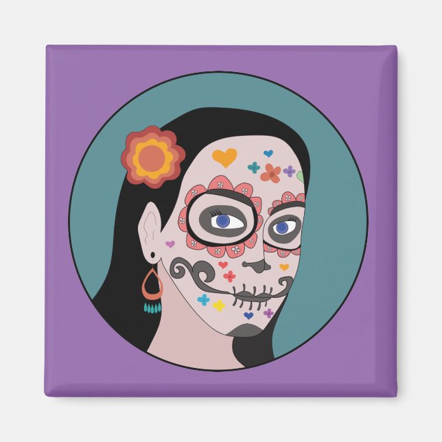 Aimant Jour des morts de Día de Los Muertos (Devant)