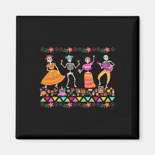 Aimant Jour Des Morts Dia De Los Muertos Skeleto Mexicain