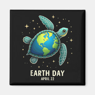 Aimant Jour des terres 2025 Restaurer Earth Sea Turtle Ar
