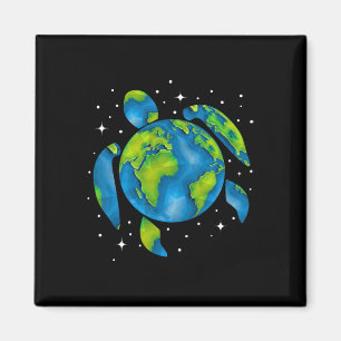 Aimant Jour des terres 2025 Restaurer Recycle Sea Turtle