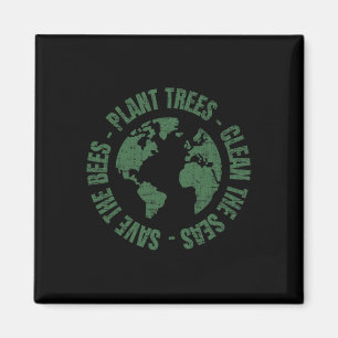 Aimant Jour des terres Sauvez les abeilles Plantes Arbres