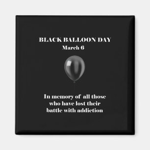 Aimant Jour du ballon noir Sensibilisation à la surdose