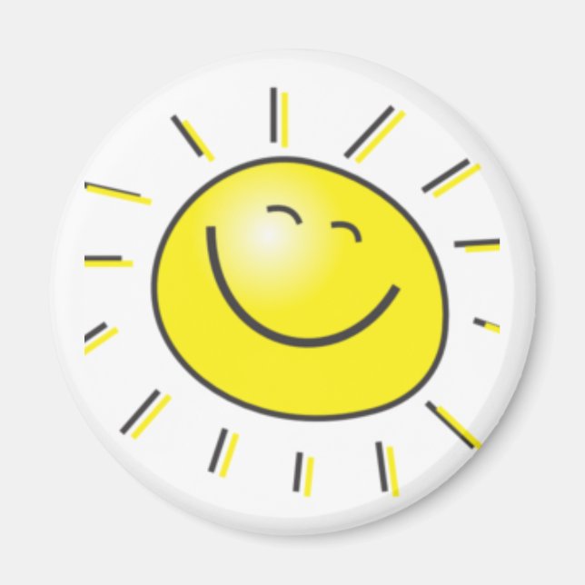 Aimant Jour ensoleillé, soleil souriant, Jour pour sourir (Devant)