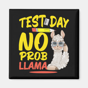 Aimant Jour No Prob-llama Llama Enseignant &amp; Test étu