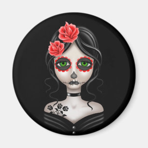 Aimant Jour triste de la fille morte sur le noir