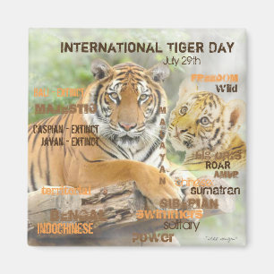 Aimant Journée internationale du Tigre, 29 juillet, Art d