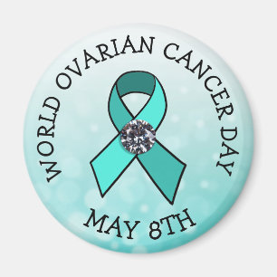 Aimant Journée mondiale du cancer de l'ovaire Bouton de 