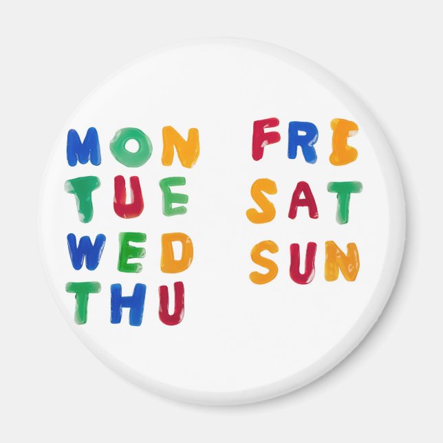 Aimant Jours de la semaine (Devant)