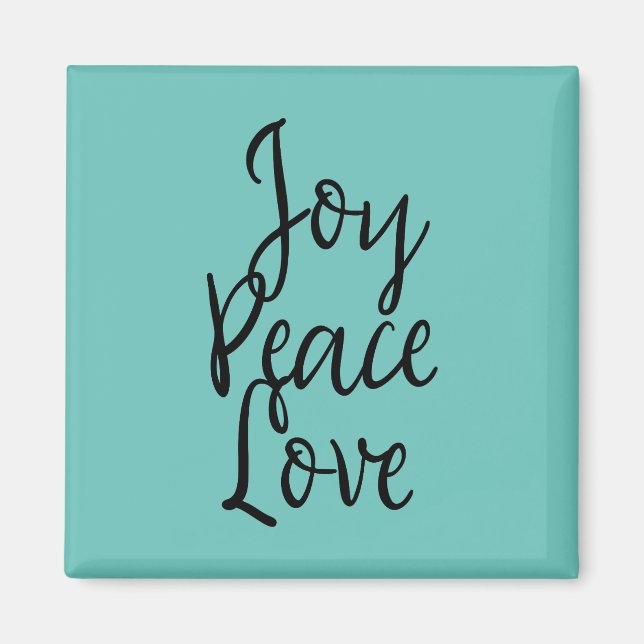 Aimant Joy Peace Love Citation Inspirationnelle (Devant)