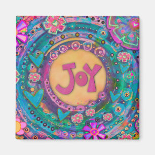 Aimant Joy Pretty Floral Pastel Coeurs Inspirationnels