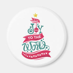 Aimant Joy to the World Christmas Citation Typographie