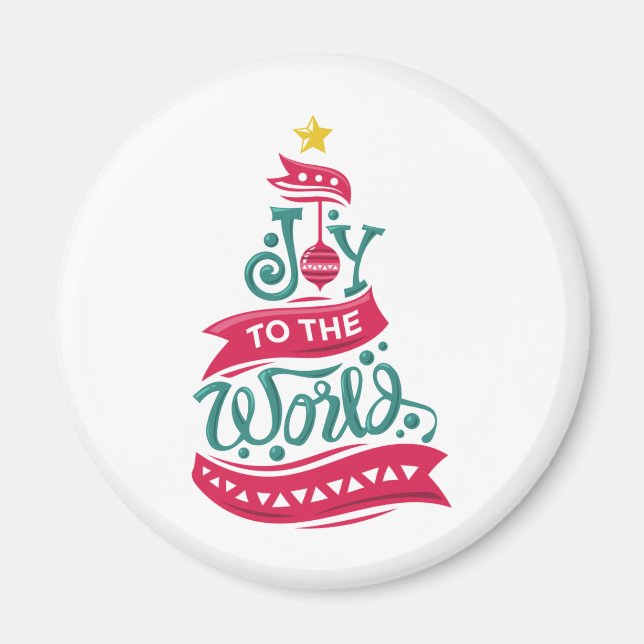 Aimant Joy to the World Christmas Citation Typographie (Devant)