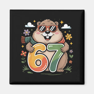 Aimant Joyeuse fête de la marmotte 67 Funny Woodchuck Sun