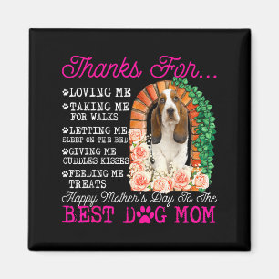 Aimant Joyeuse fête des mères drôle chien maman basset ho