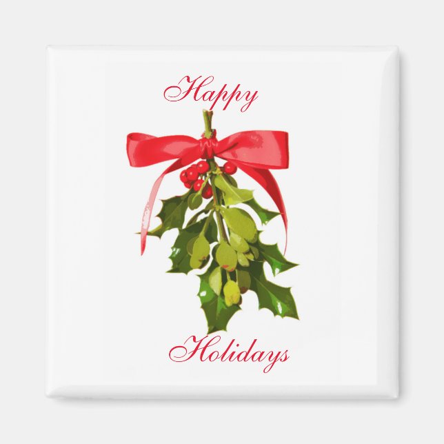 Aimant joyeuse fête mistletoe (Devant)