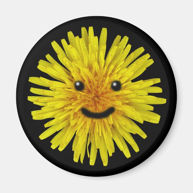 Aimant Joyeuse Fleur de Dandelion Jaune d'été sur n'impor (Devant)