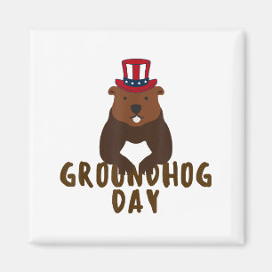 Aimant Joyeuse journée de la marmotte drôle journée de la